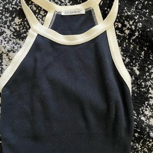 Black and Cream Crop Top